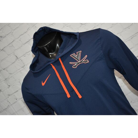 Nike Hoodie Pullover Mens Size Small Performance Virginia Cavaliers Blue Dri-Fit - Picture 1 of 6